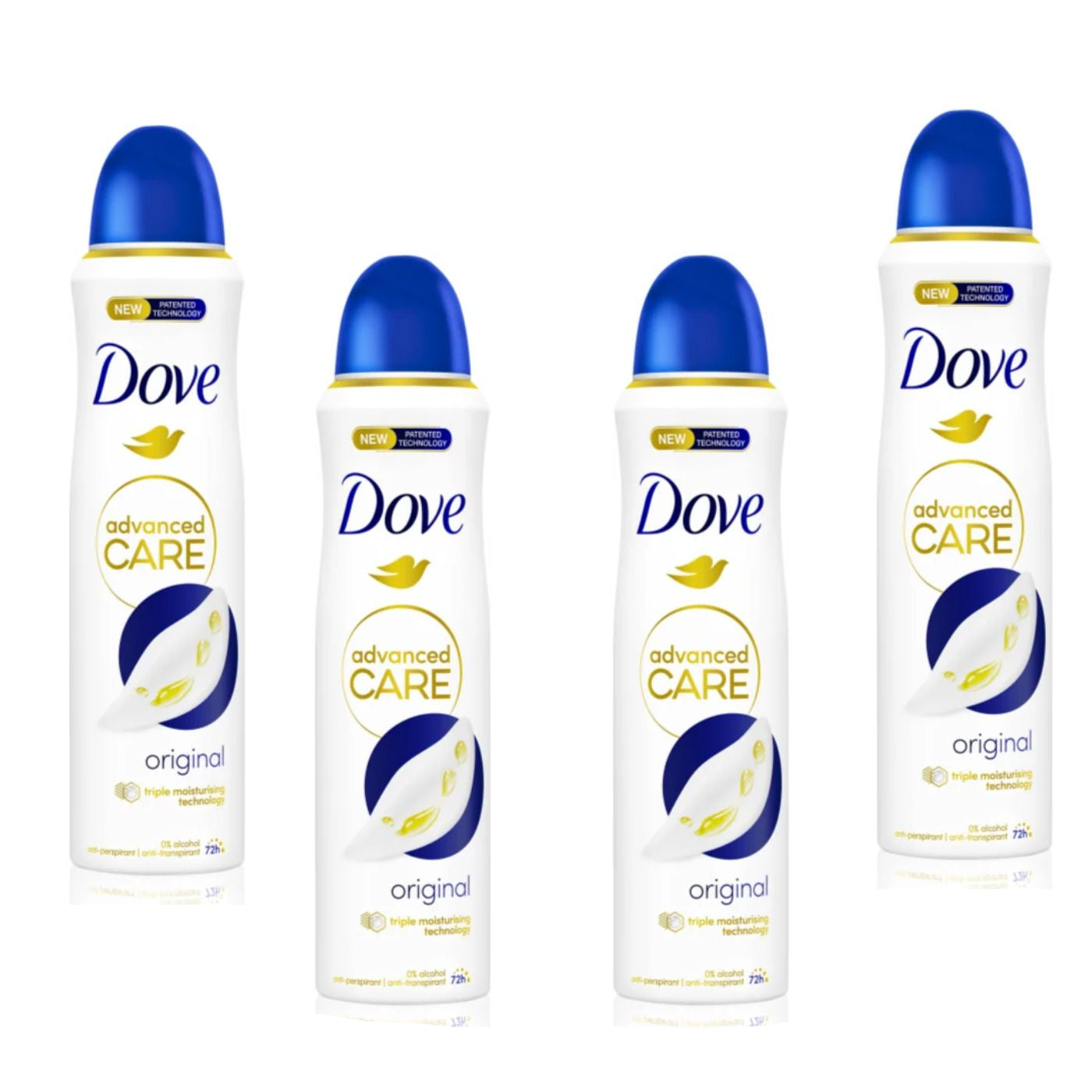 Dove Advanced Care - Desodorante Spray 72h Original 4x150ml