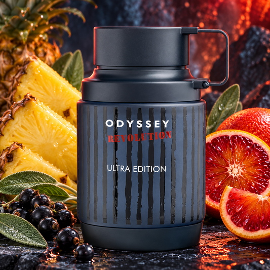 Armaf Odyssey Revolution Ultra Edition con piña, naranja sanguina, grosellas negras y salvia