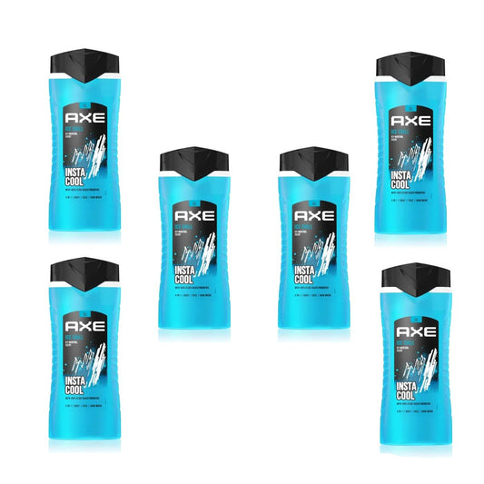 AXE- Ice Chill Gel de Ducha Para Hombre 3en1 - Cara - Cuerpo - Pelo 6X400ml
