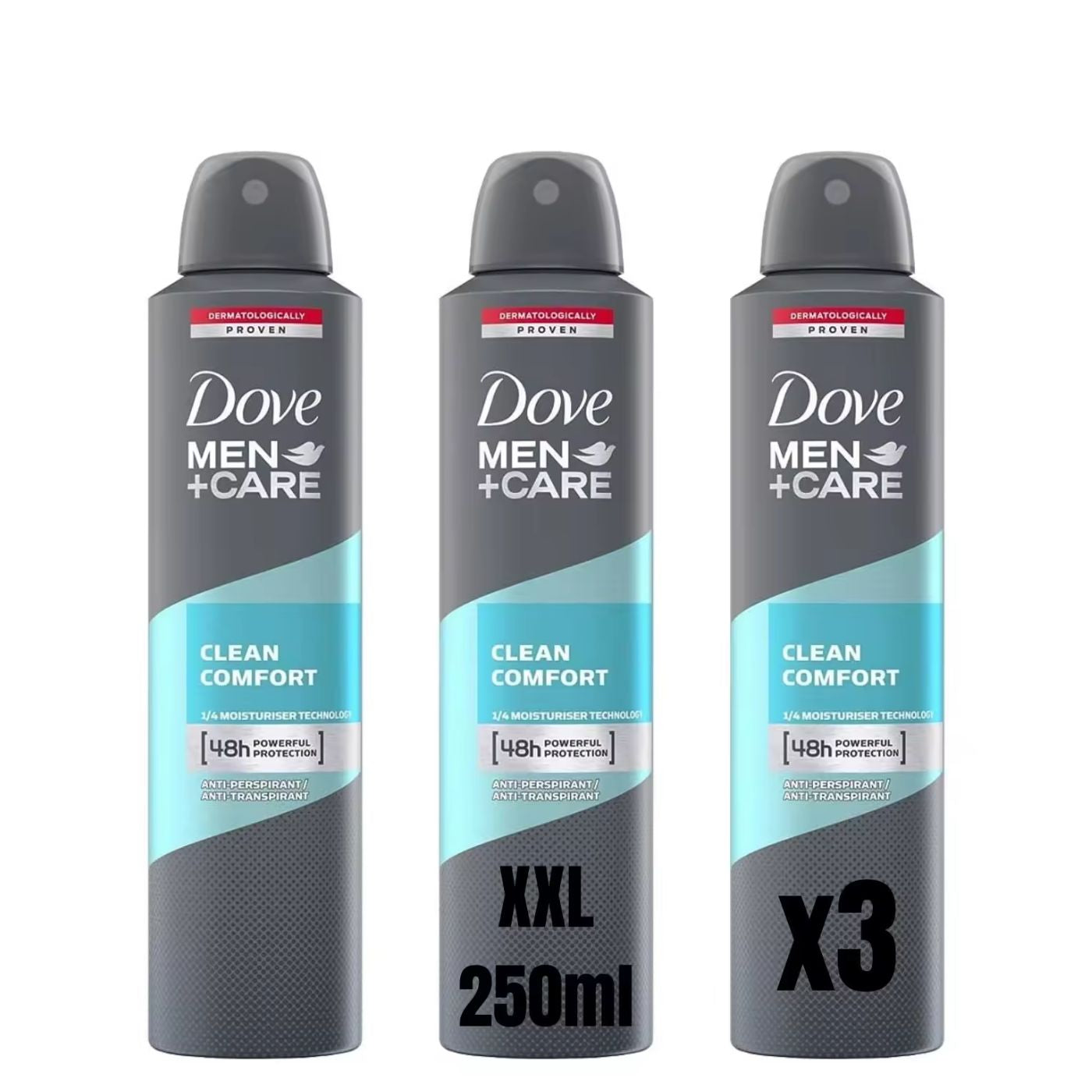 Desodorante DOVE MEN Clean Confort 48h Spray 250ml