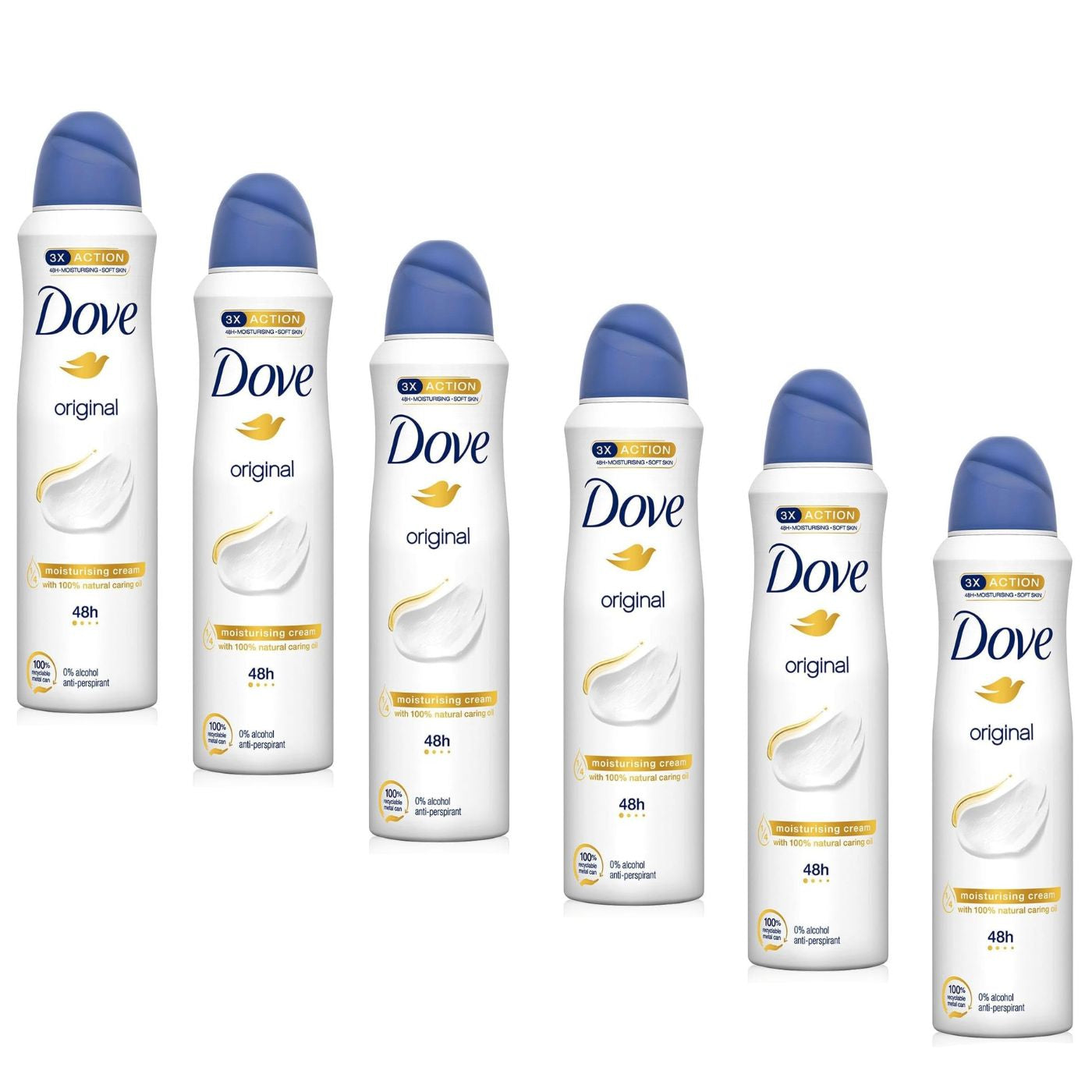 Dove Original Desodorante 48h Anti-Transpirante en Spray  6X150ml