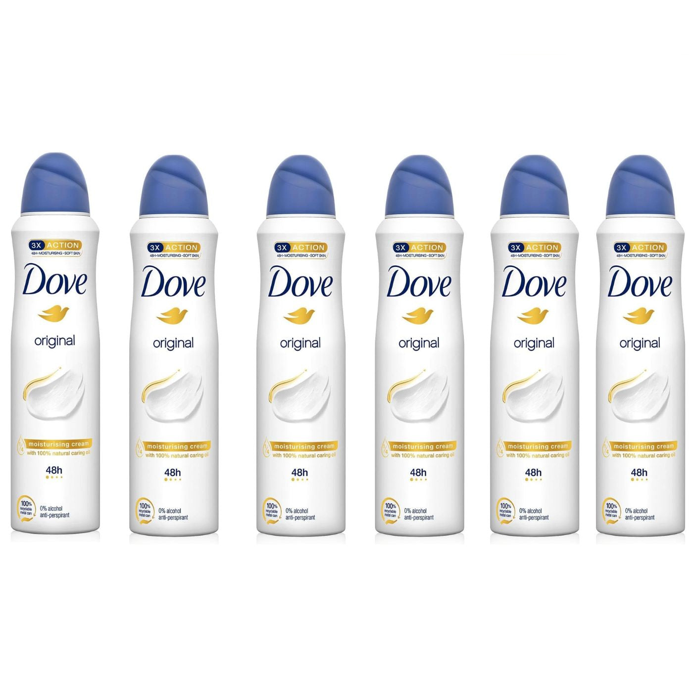 Dove Original Desodorante 48h Anti-Transpirante en Spray  6X150ml