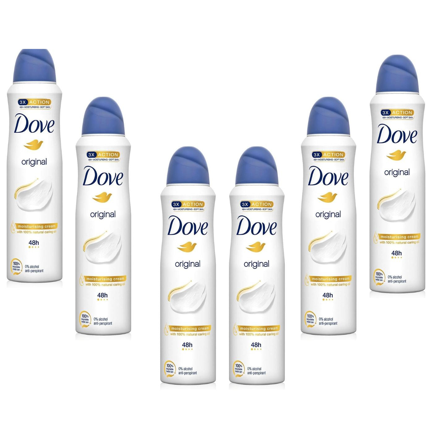 Dove Original Desodorante 48h Anti-Transpirante en Spray  6X150ml