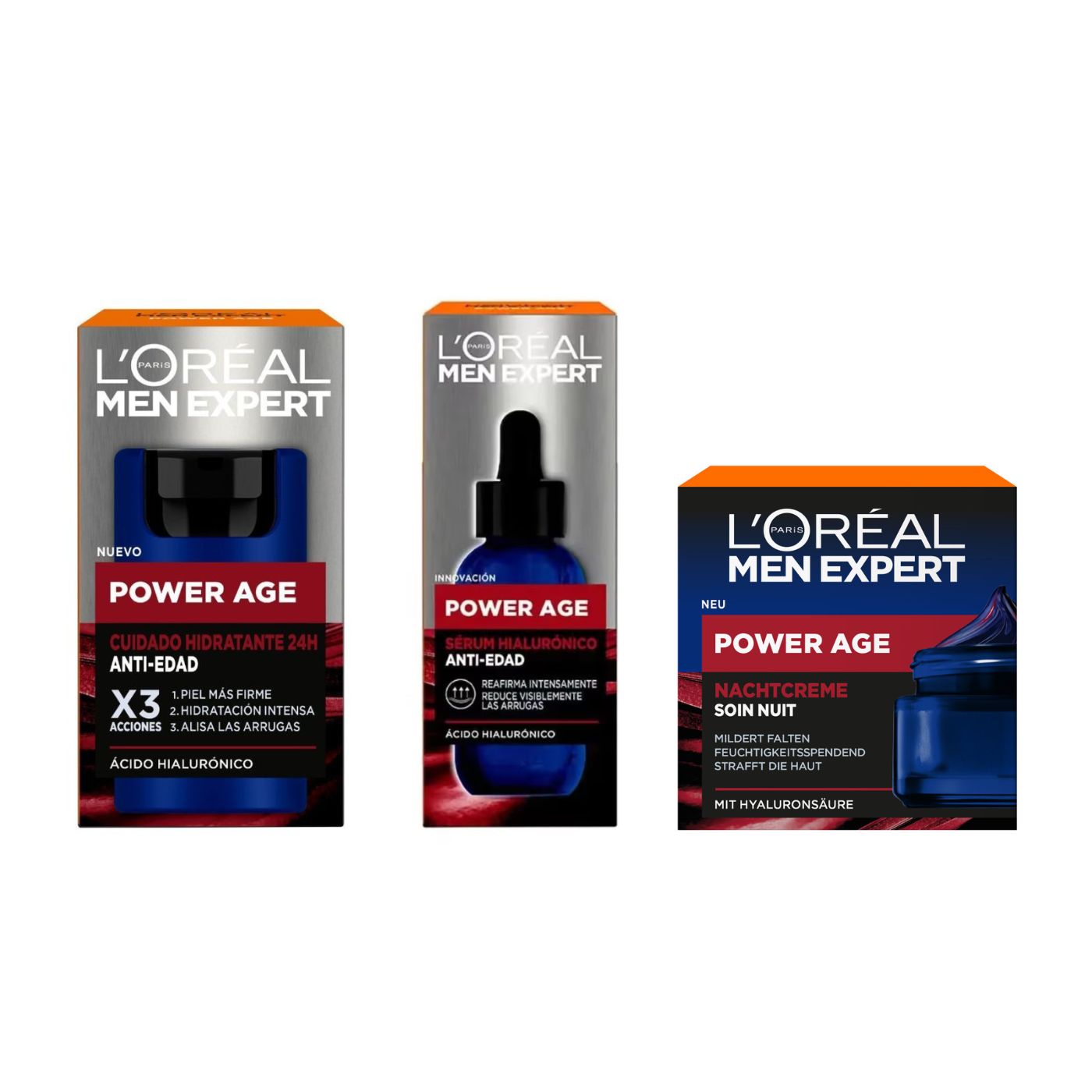 L'Oréal Men Expert Power Age Pack - Sérum 30ml + Crema Hidratante Día 50ml + Crema Hidratante noche 50ml