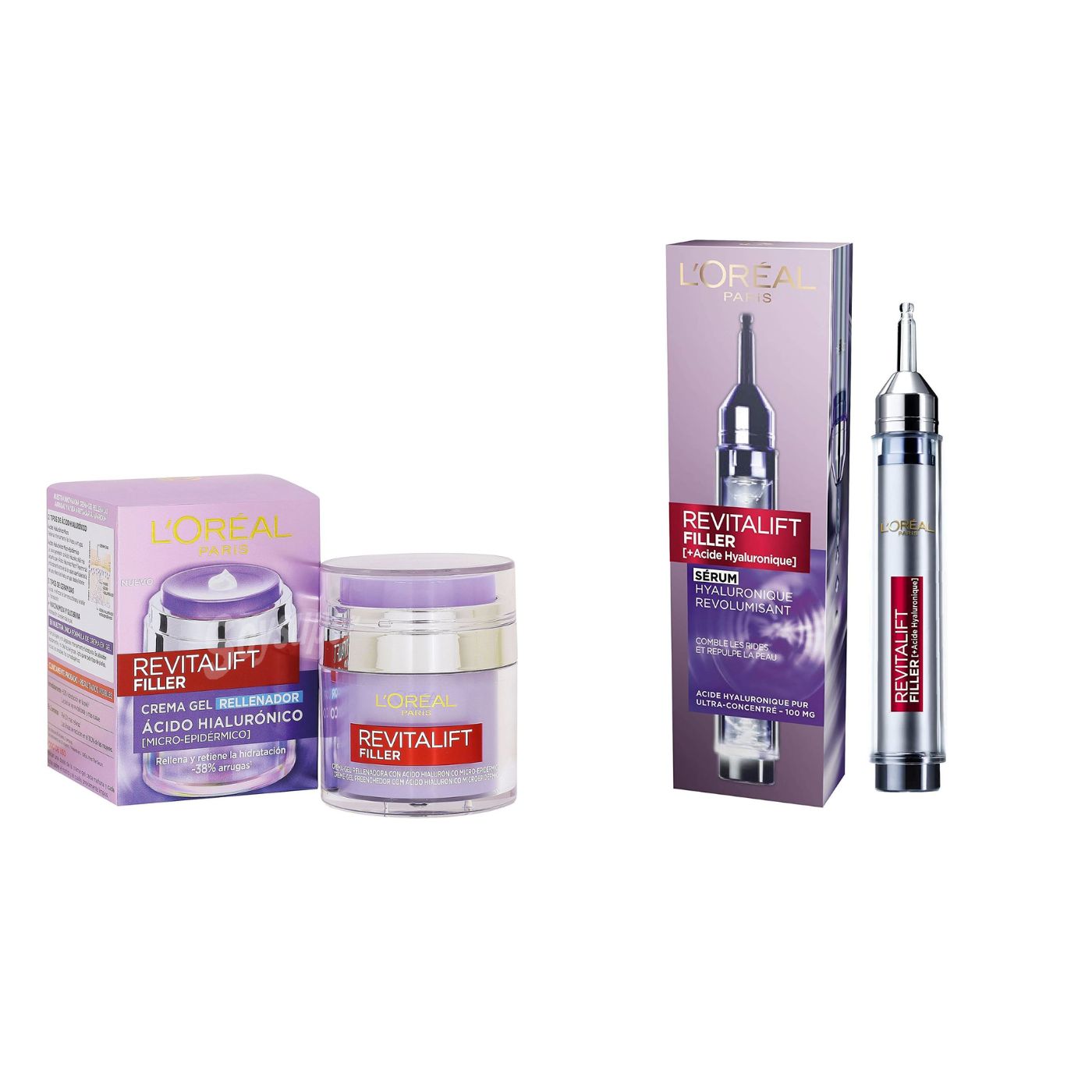  L'Oréal Paris Pack Revitalift Filler - Sérum Acido Hialurónico 16ml + Gel Crema Rellenadora de Día 50ml
