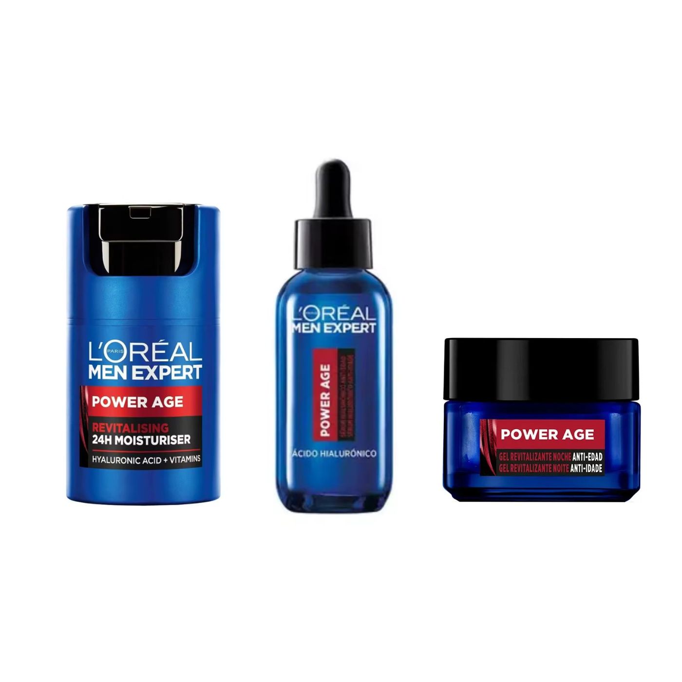 L'Oréal Men Expert Power Age Pack - Sérum 30ml + Crema Hidratante Día 50ml + Crema Hidratante noche 50ml