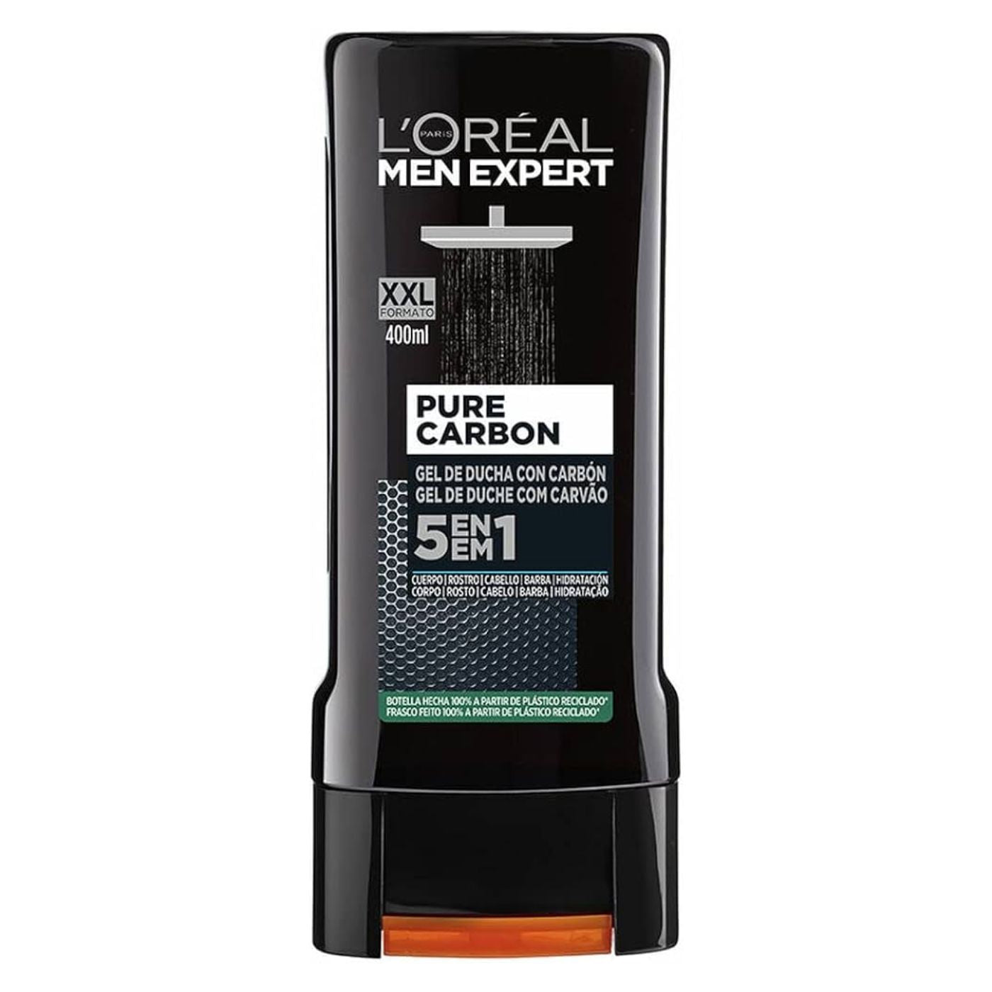 L'Oréal Men Expert - Gel de ducha 5 en 1 Pure Carbon 3 x 400ml