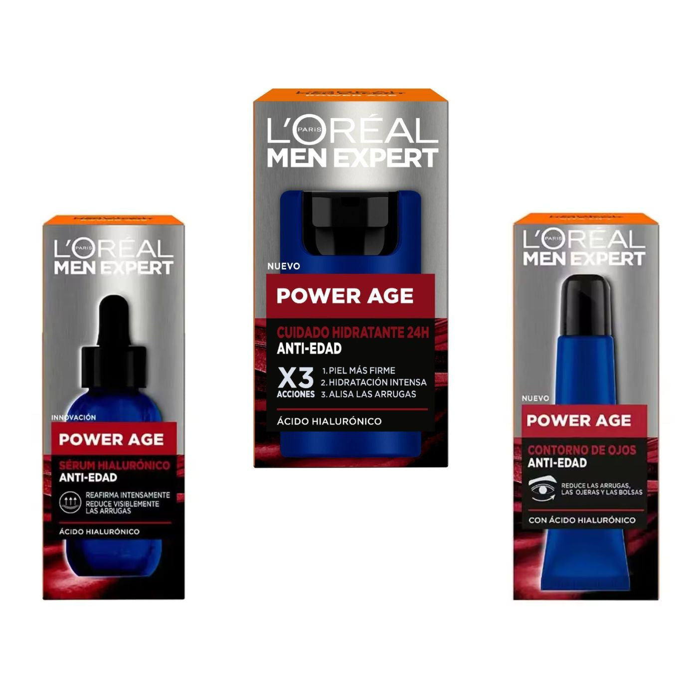 L'Oréal Men Expert Power Age Pack - SERUM 30ml + Cuidado Hidratante 50ml + Contorno de Ojos 15ml