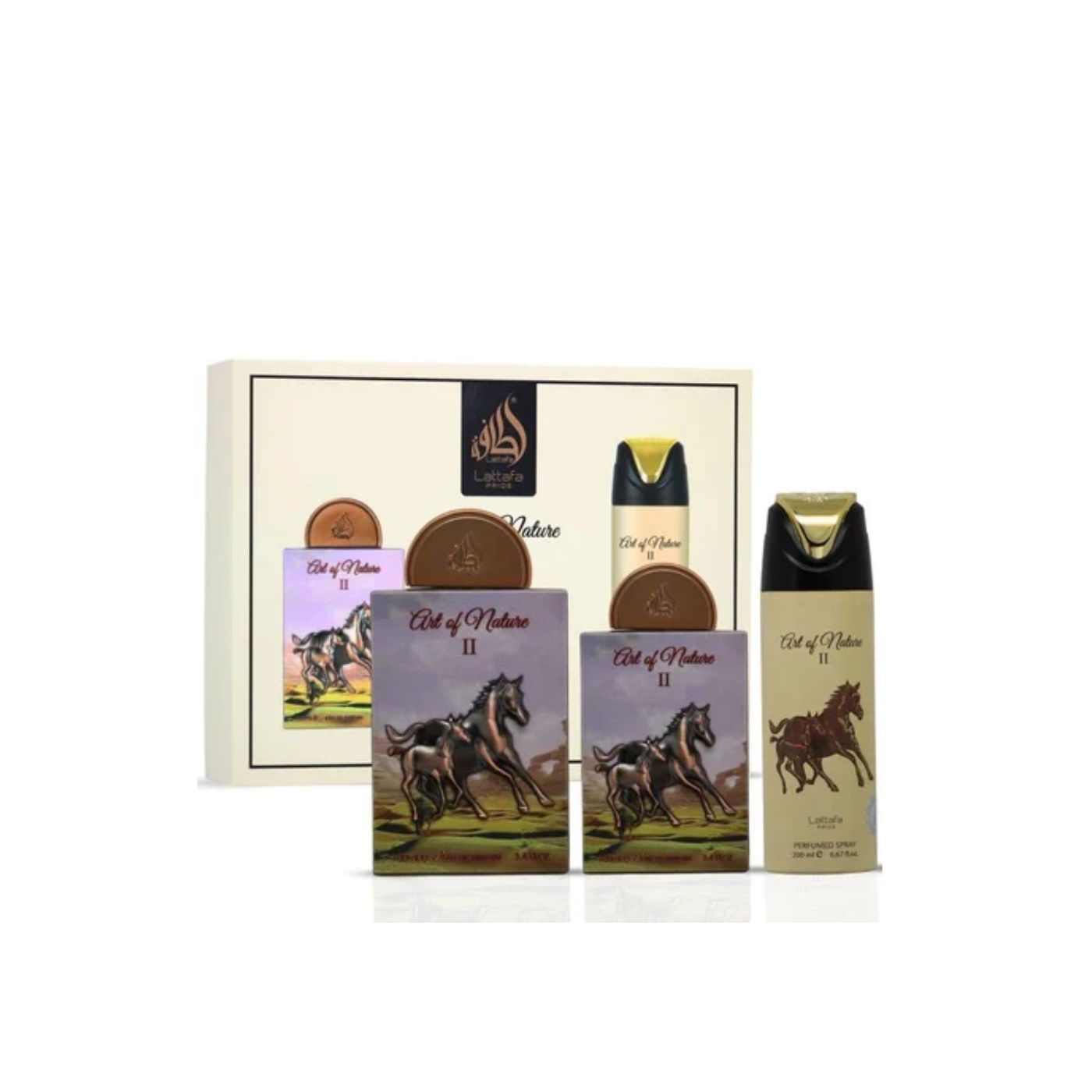 Lattafa Pride Art Of Nature ll Eau de Parfum Set de Regalo Unisex 100ml + 20ml + Desodorante 200ml