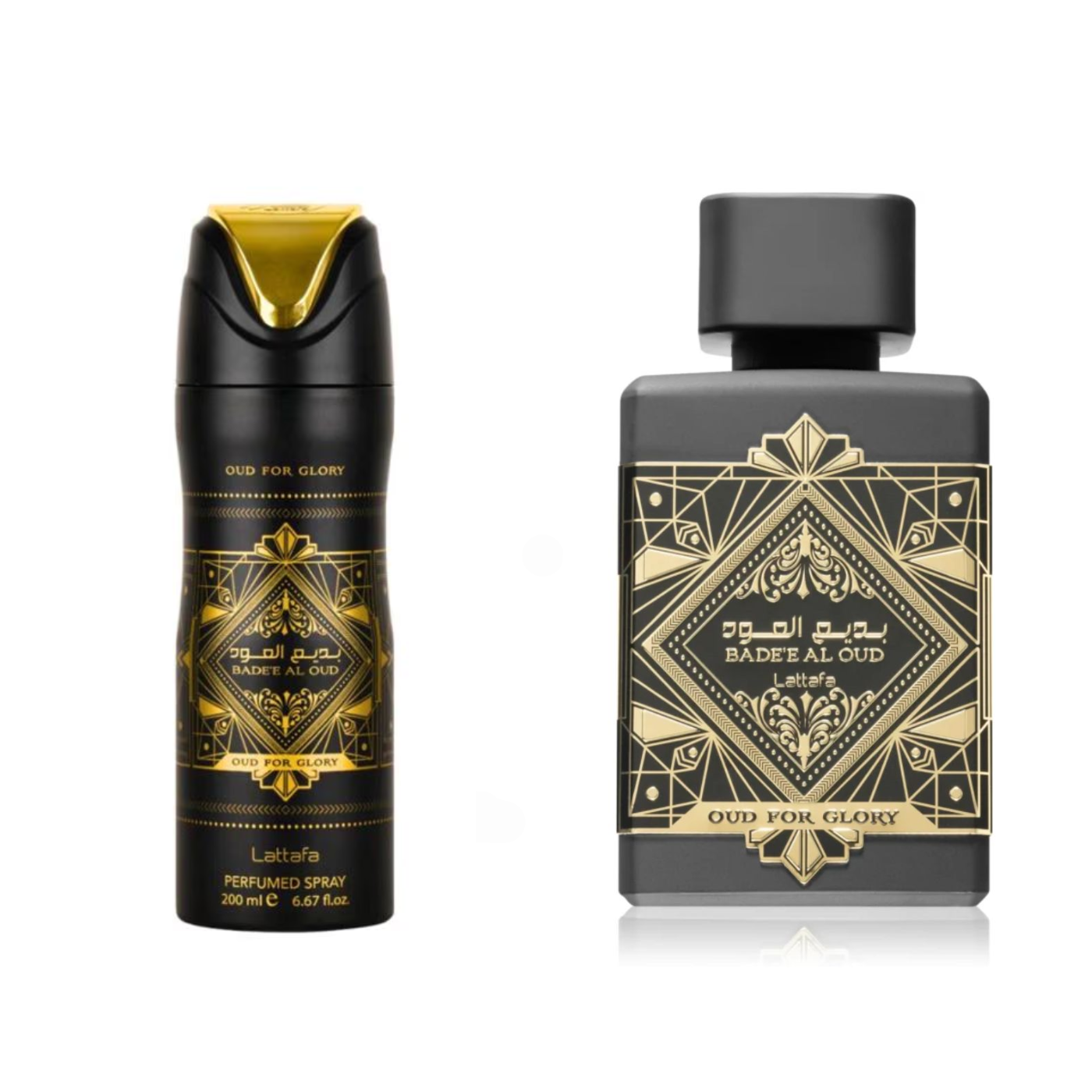 Lattafa - PACK Badee Al Oud - Oud For Glory - Eau de Parfum  100ml + Desodorante Perfume Spray 200ml Unisex