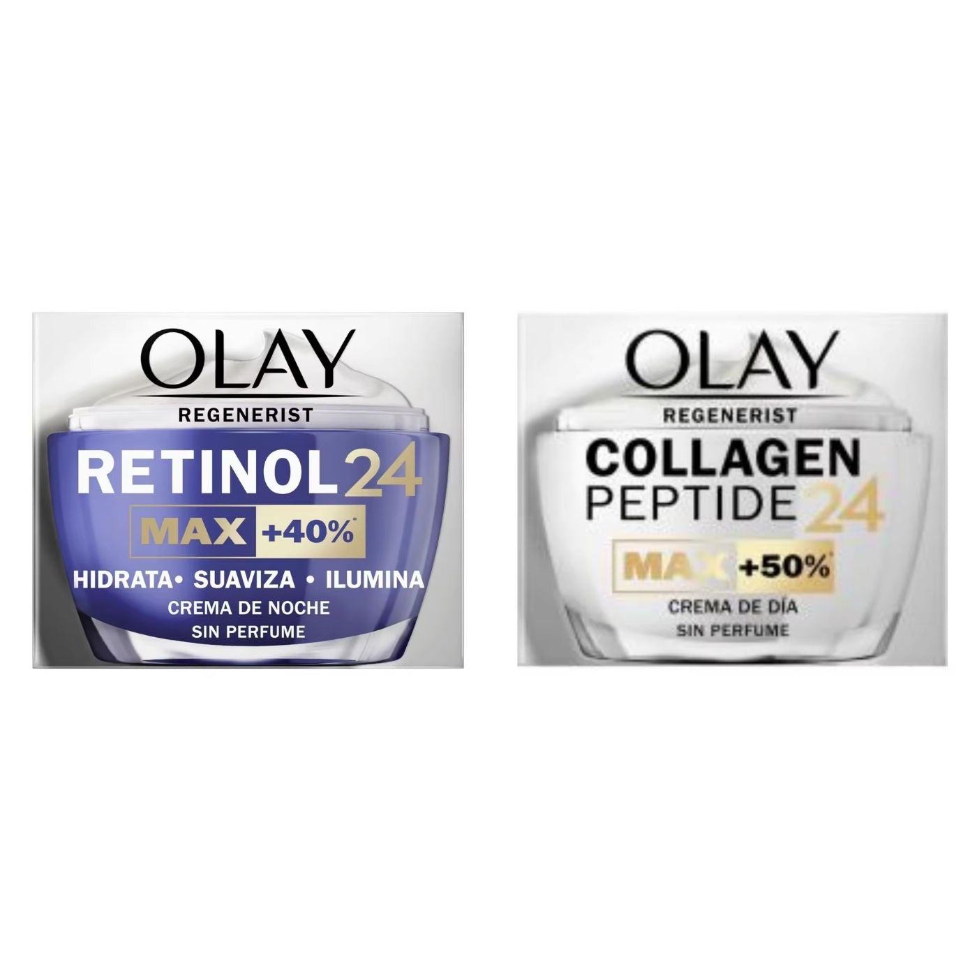 Olay Tratamiento - Regenerist Retinol 24 Max Crema Facial de Noche 50ml + Collagen Peptide24 Max Crema de Día 50ml.