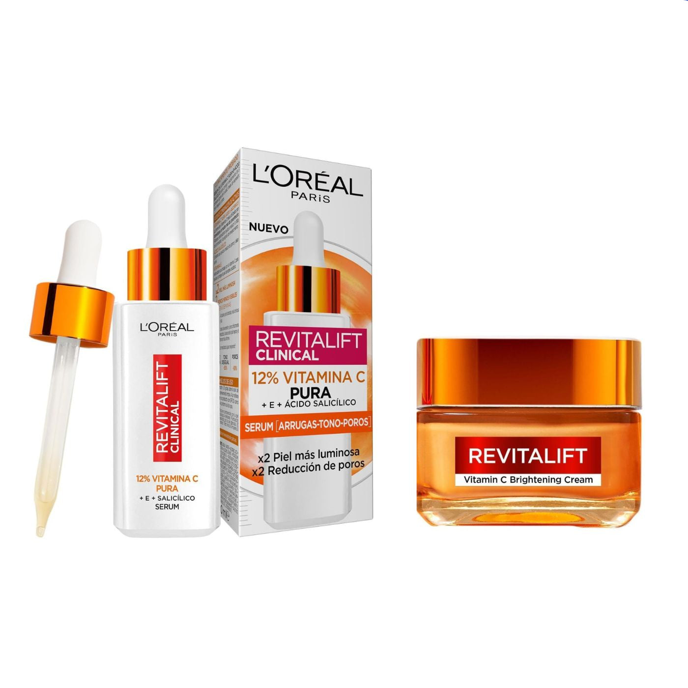 PACK L'Oréal Revitalift - Sérum Clinical 12% Pure Vitamin C - 30ml + Crema Alisadora de Poros Vitamina C 50ml