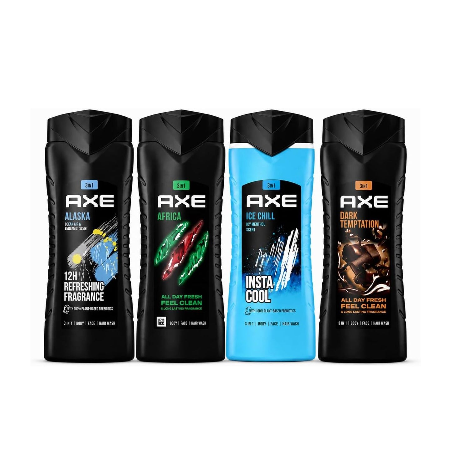 Pack Geles Ducha Axe XL 4x400ml Fragancias varias