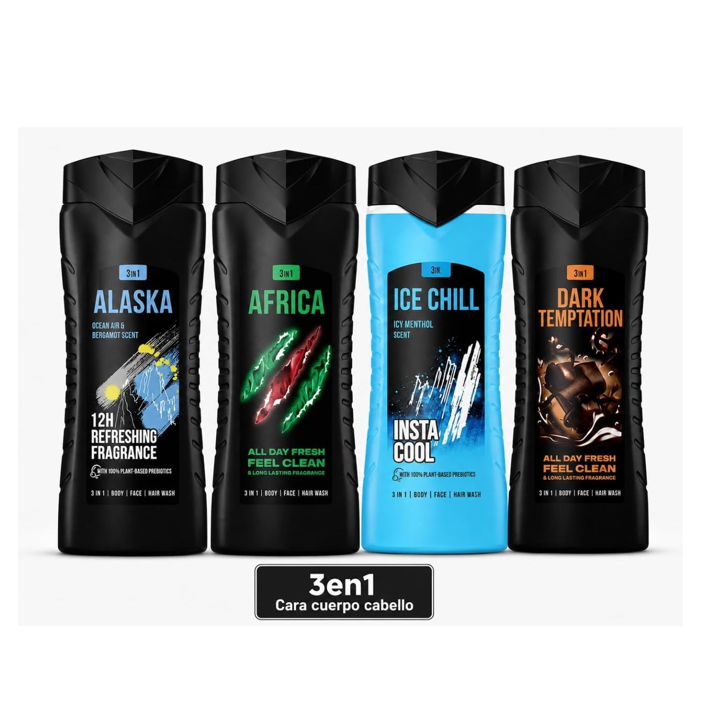 Pack Geles Ducha Axe XL 4x400ml Fragancias varias