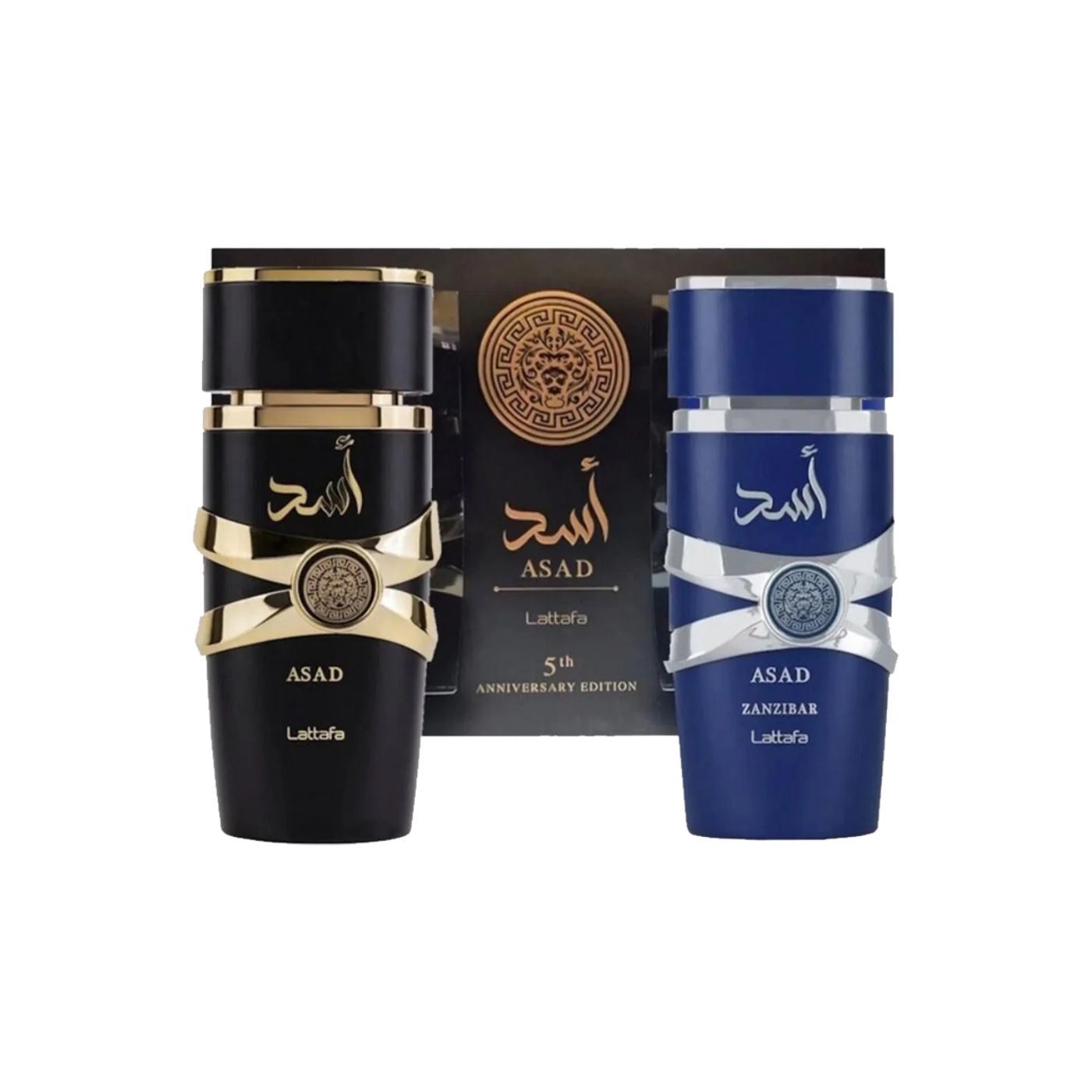 Set Lattafa Edicion 5 Aniversario Asad 100ml y Asad Zanzibar 
