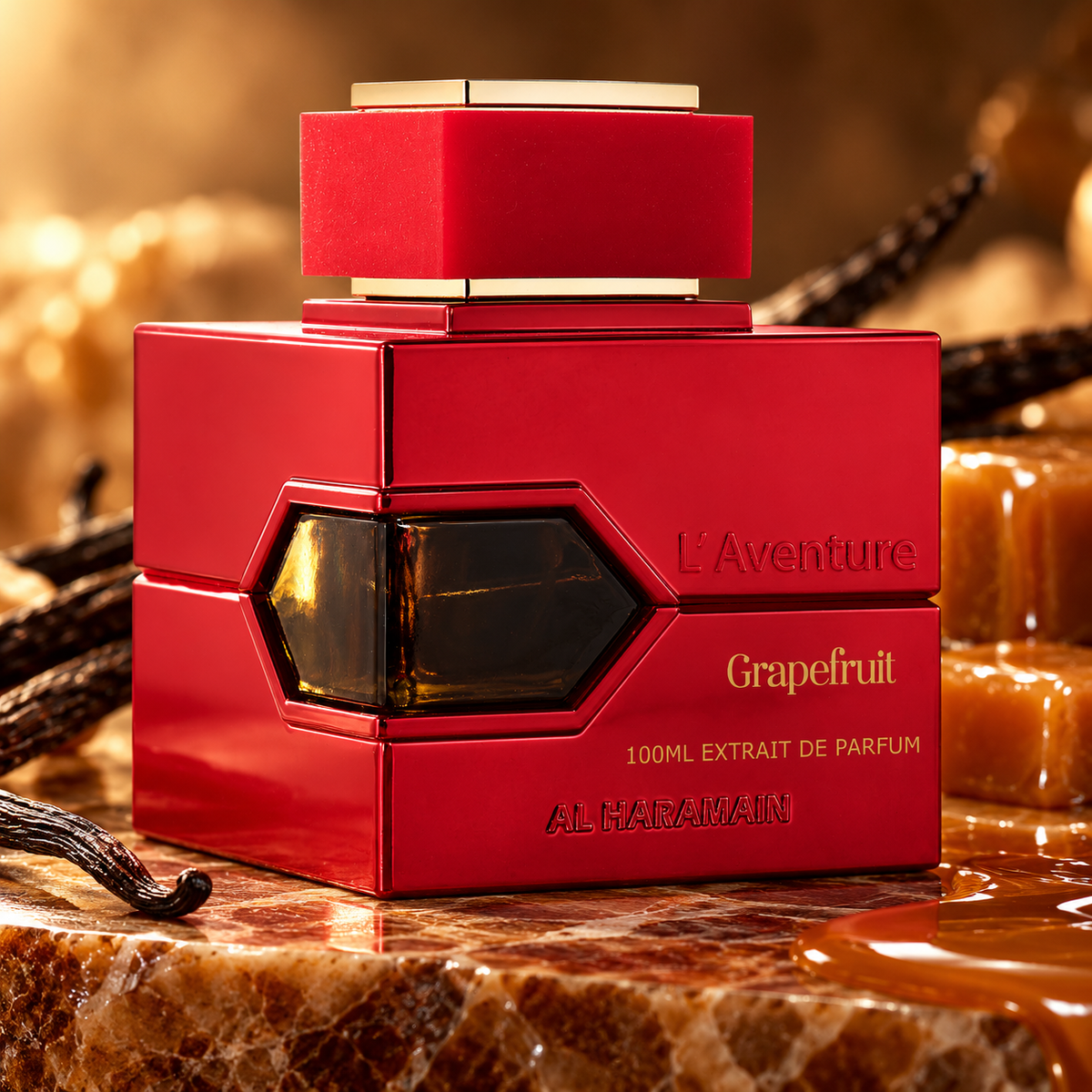 Al Haramain L'Aventure Grapefruit con vainilla y caramelo