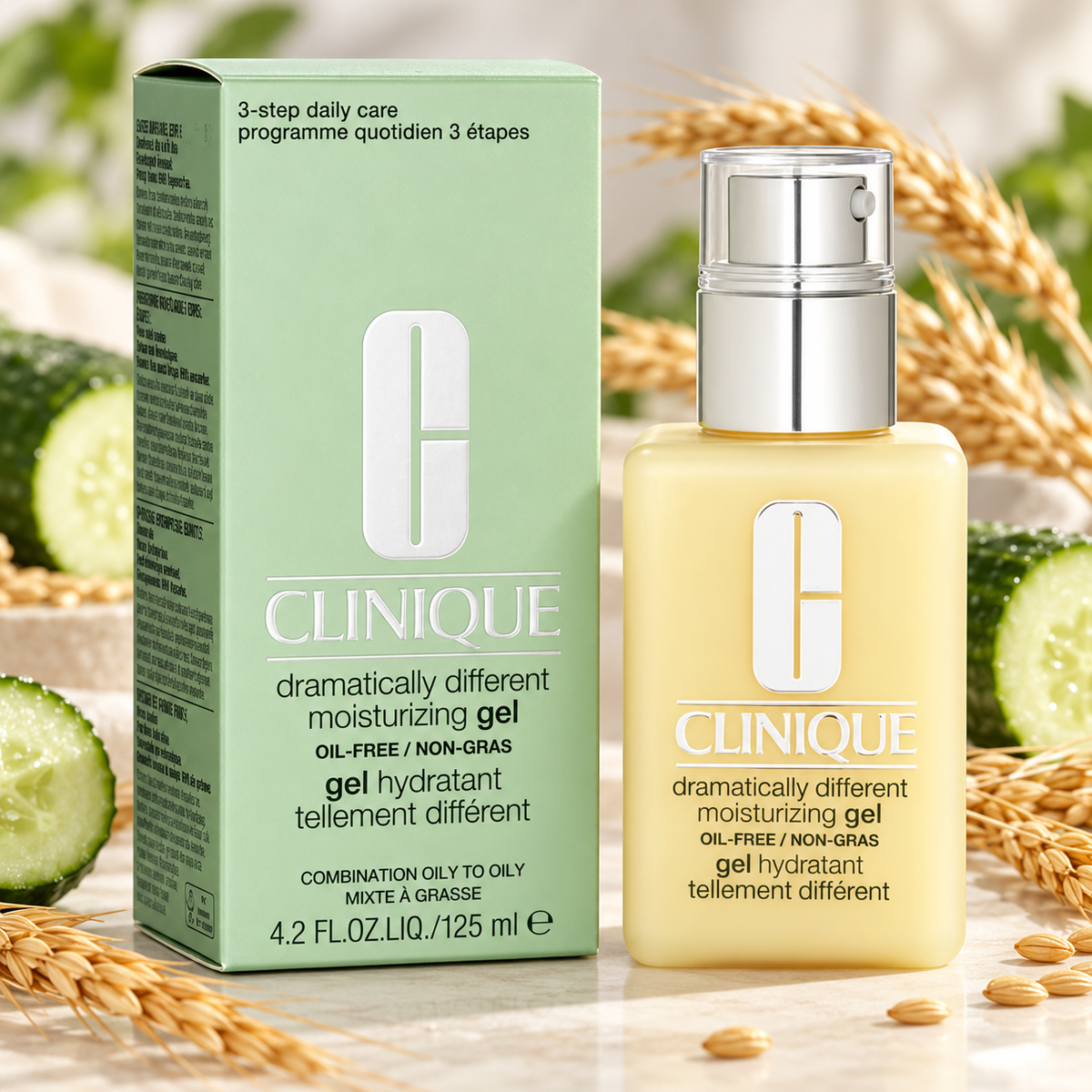 Gel hidratante Clinique sin aceites 125 ml con pepino y cebada