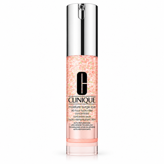 Clinique Moisture Surge Eye concentrado para el contorno de ojos 96 horas 15 ml sobre fondo blanco