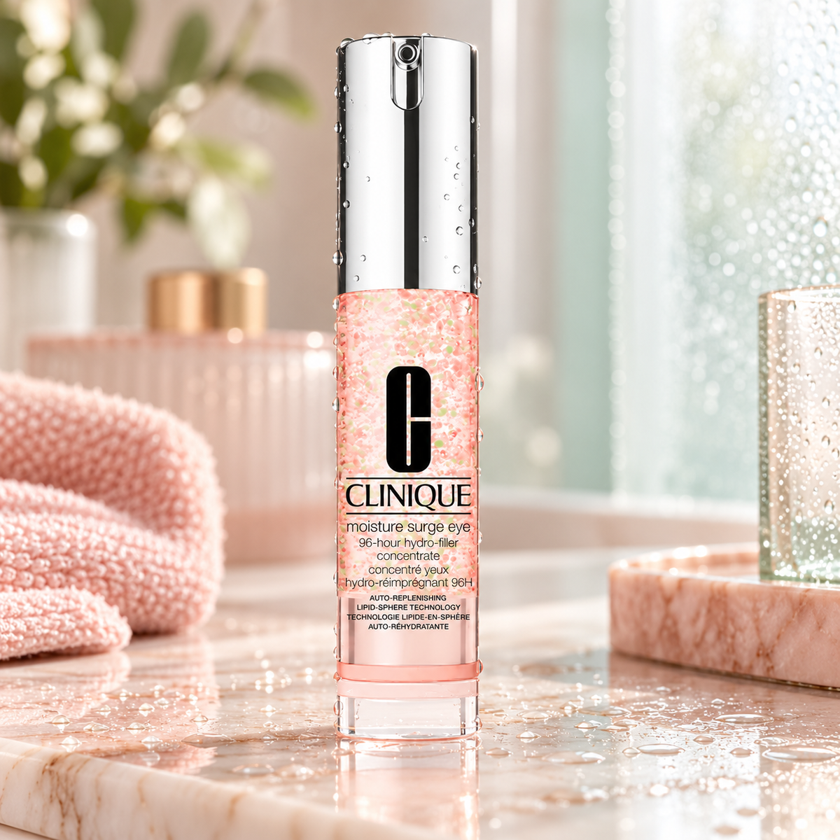 Clinique Moisture Surge Eye concentrado 15 ml en tocador luminoso