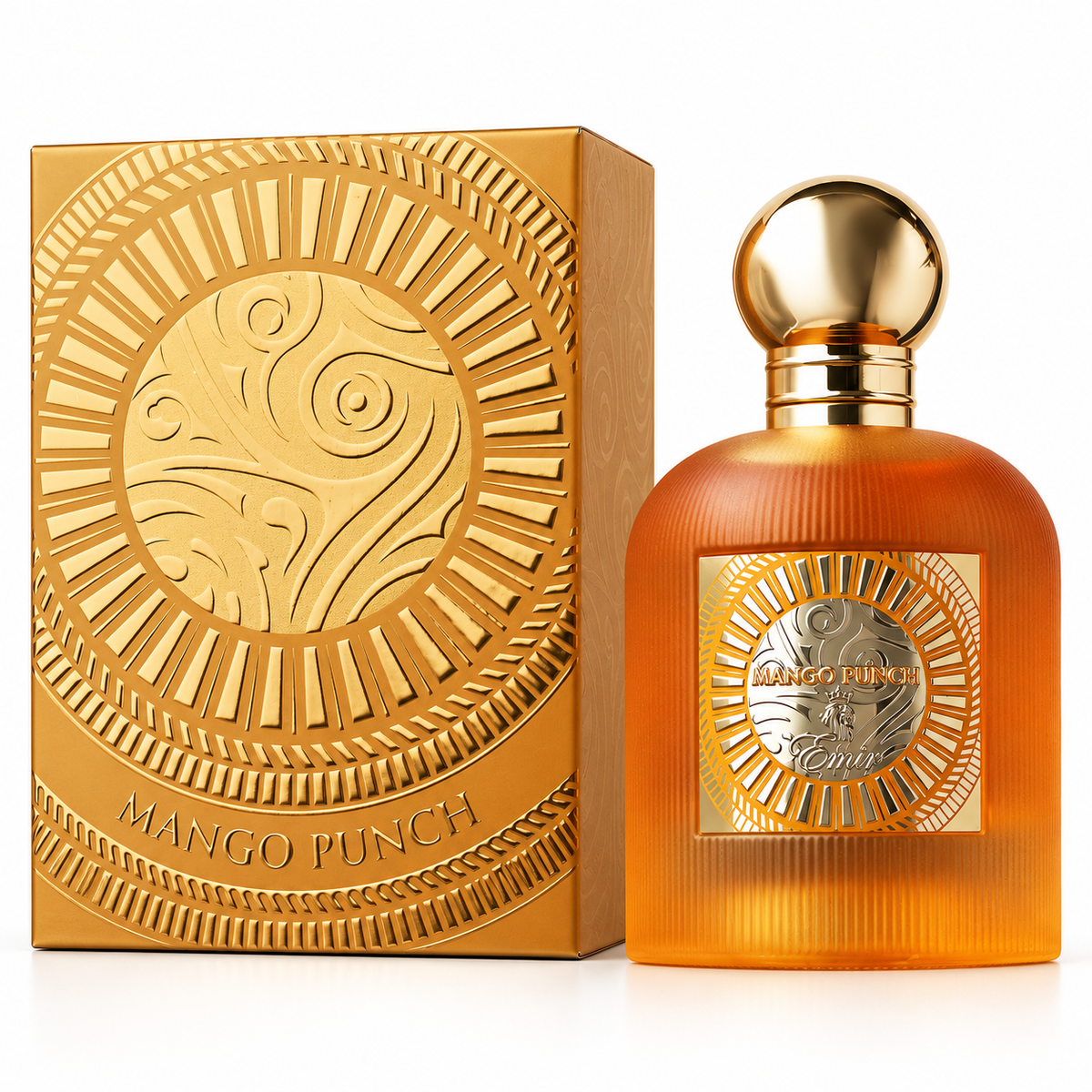 Emir Mango Punch Eau de Parfum 100 ml con estuche sobre fondo blanco