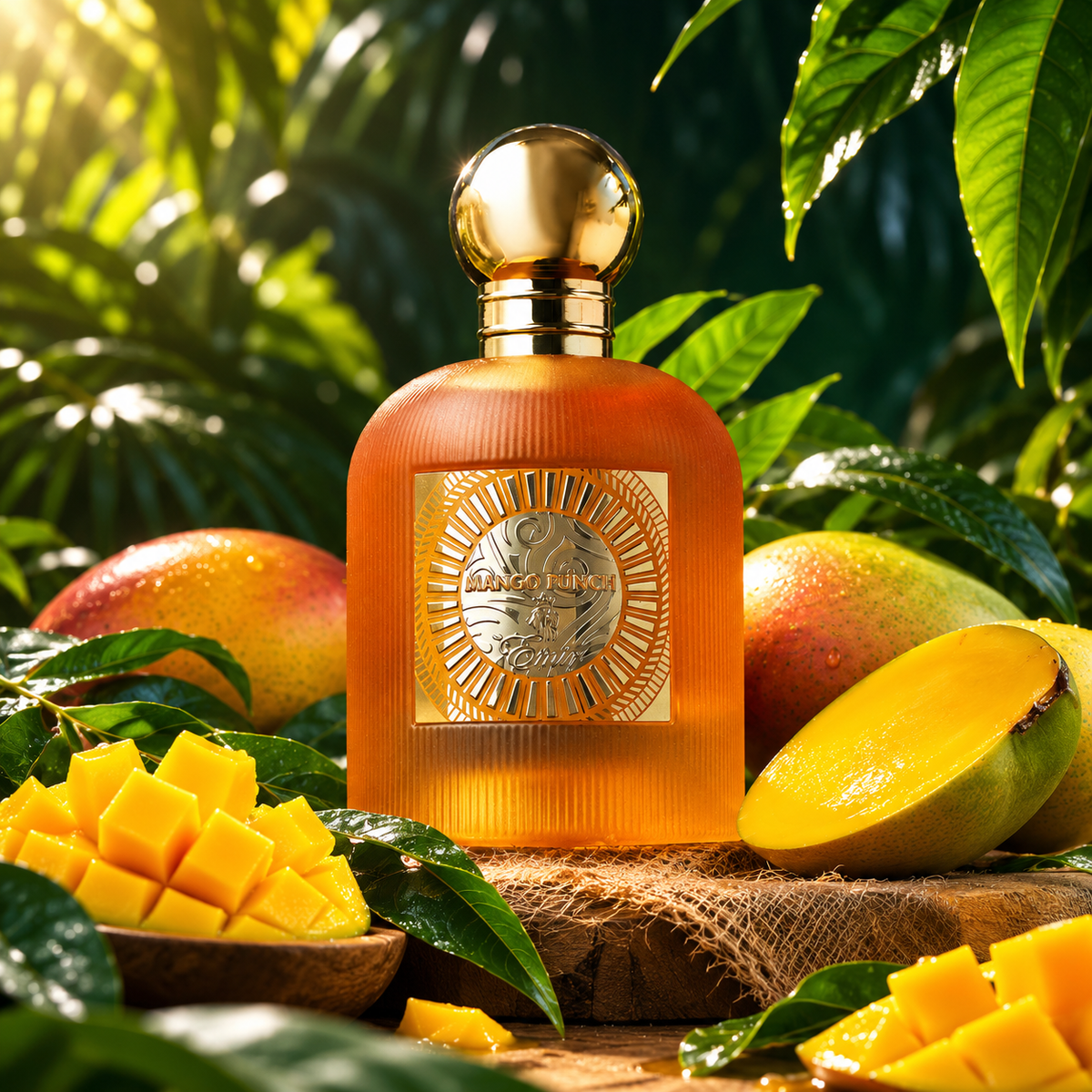 Emir Mango Punch 100 ml con mangos maduros y hojas tropicales