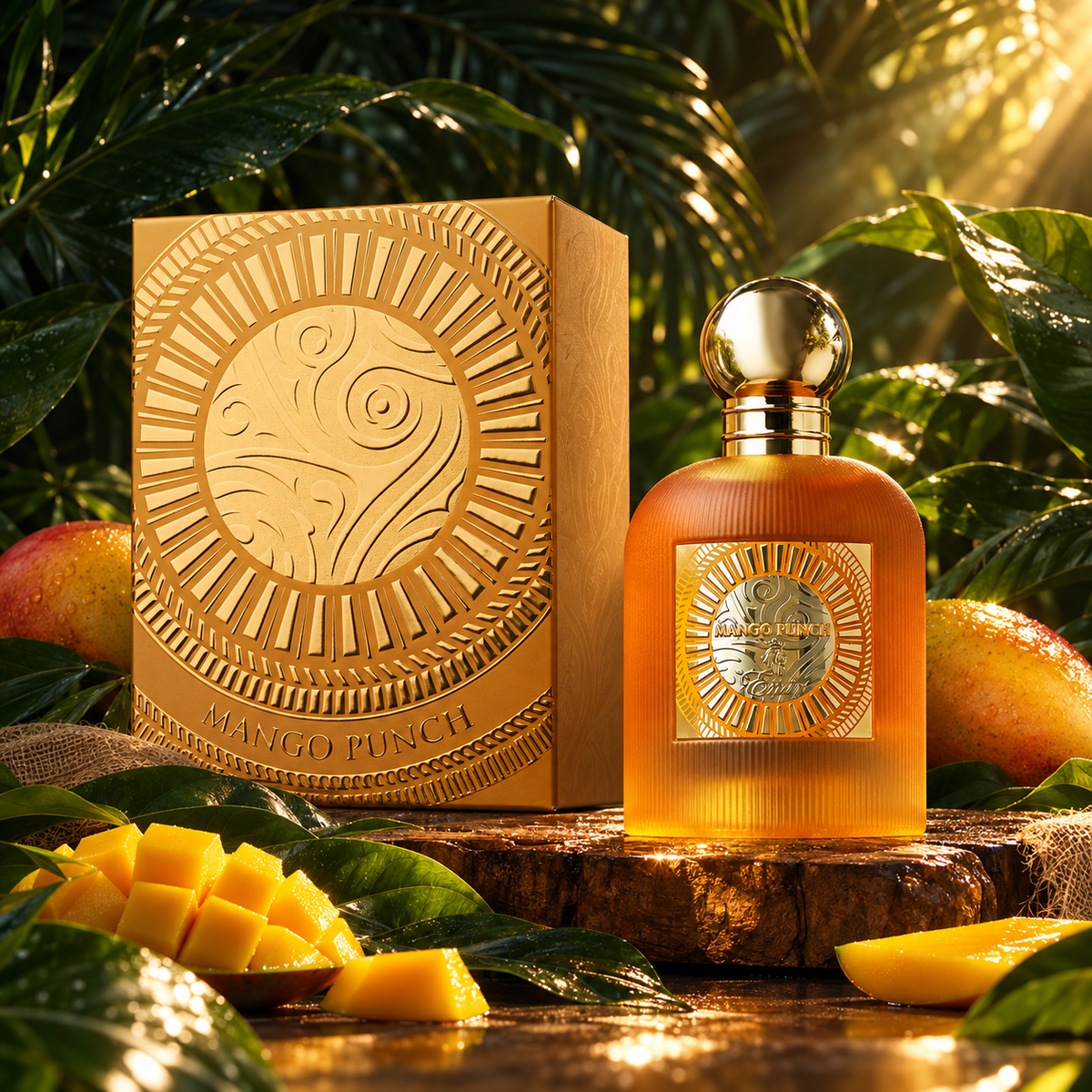 Emir Mango Punch 100 ml con estuche en ambiente tropical
