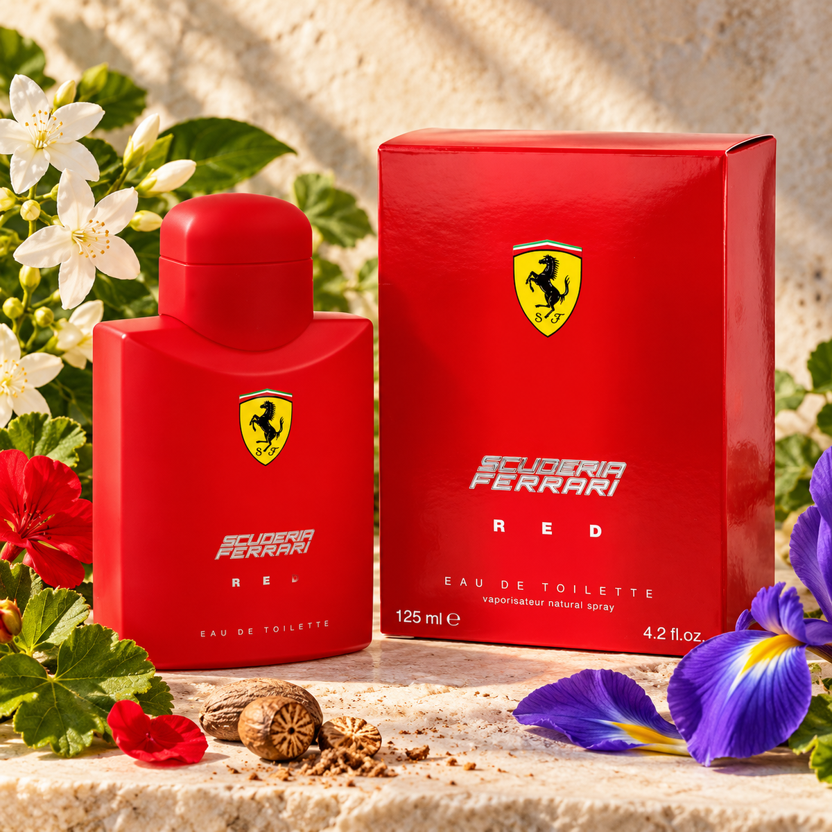 Ferrari Scuderia Red con jazmín, geranio, iris y nuez moscada