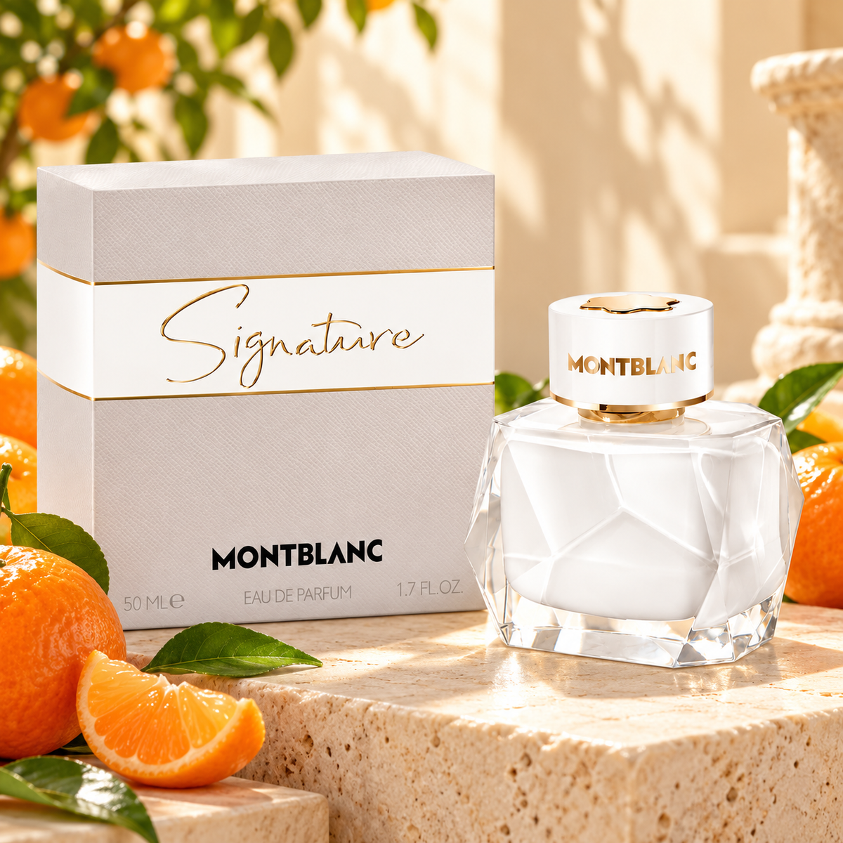 Montblanc Signature 50 ml con clementinas que evocan su salida cítrica