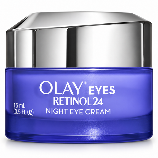Olay Retinol 24 contorno de ojos de noche 15 ml sobre fondo blanco